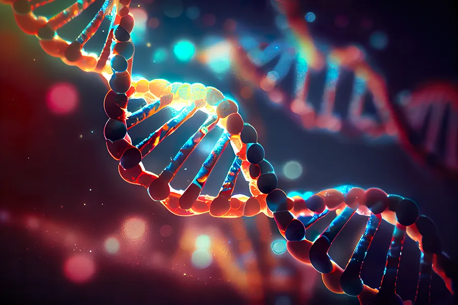 Medical-Genetic-Testing-Clinic 3D illustration of a DNA genetic strand. Get Medical Genetic Testing from Tanya Zboril, NP of TBT Medical in Halifax.